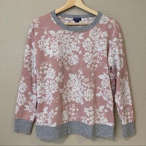 Splendid gray, pink white floral sweatshirt